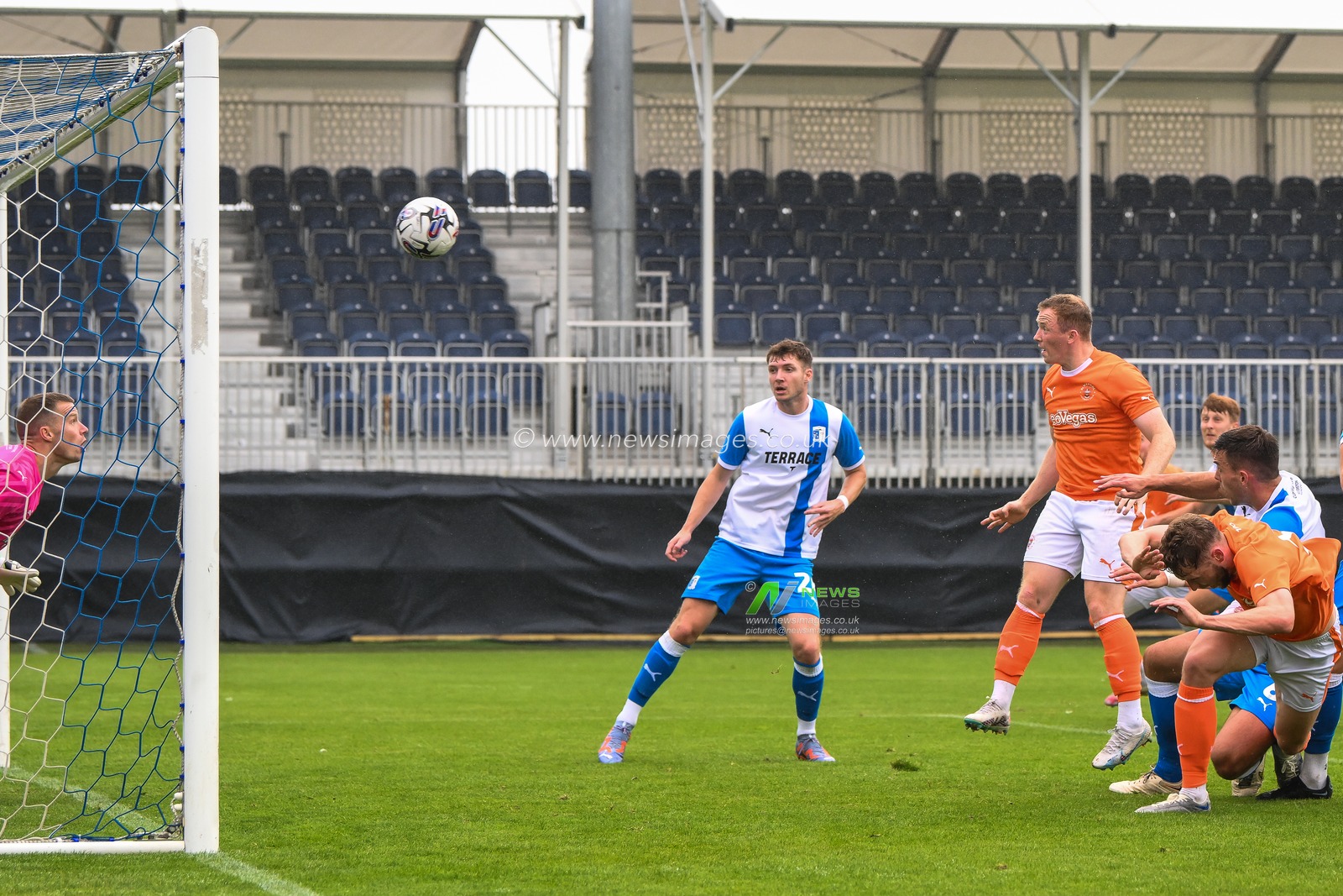 Shayne Lavery #19 of Blackpool scores to make it 0-2 during the Pre-season friendly match Barrow vs Blackpool at SO Legal Stadium, Barrow-in-Furness, United Kingdom, 22nd July 2023

(Photo by Craig Thomas/News Images)