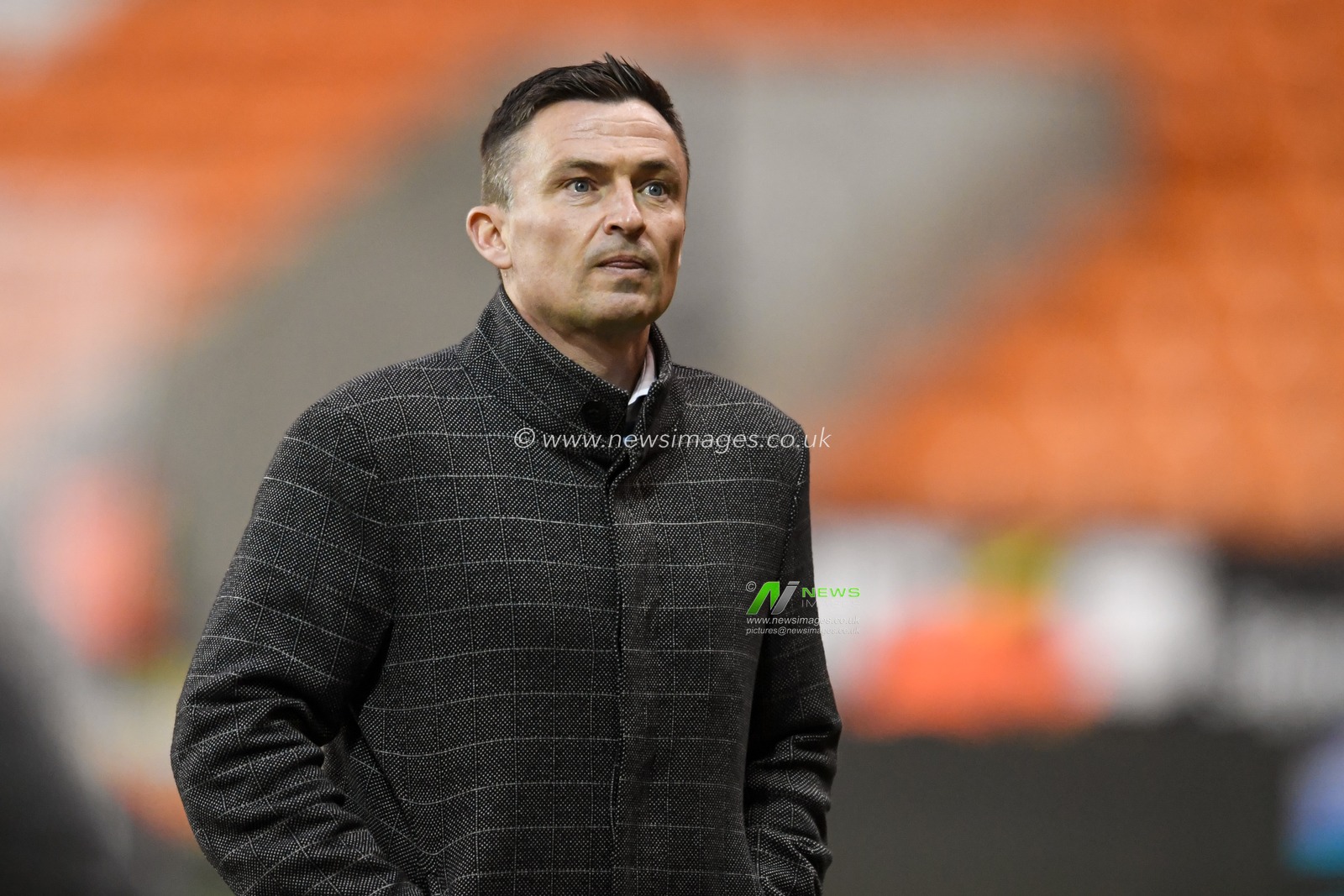 Paul Heckingbottom manager of Sheffield United arrives at Bloomfield Road for the game against Blackpool