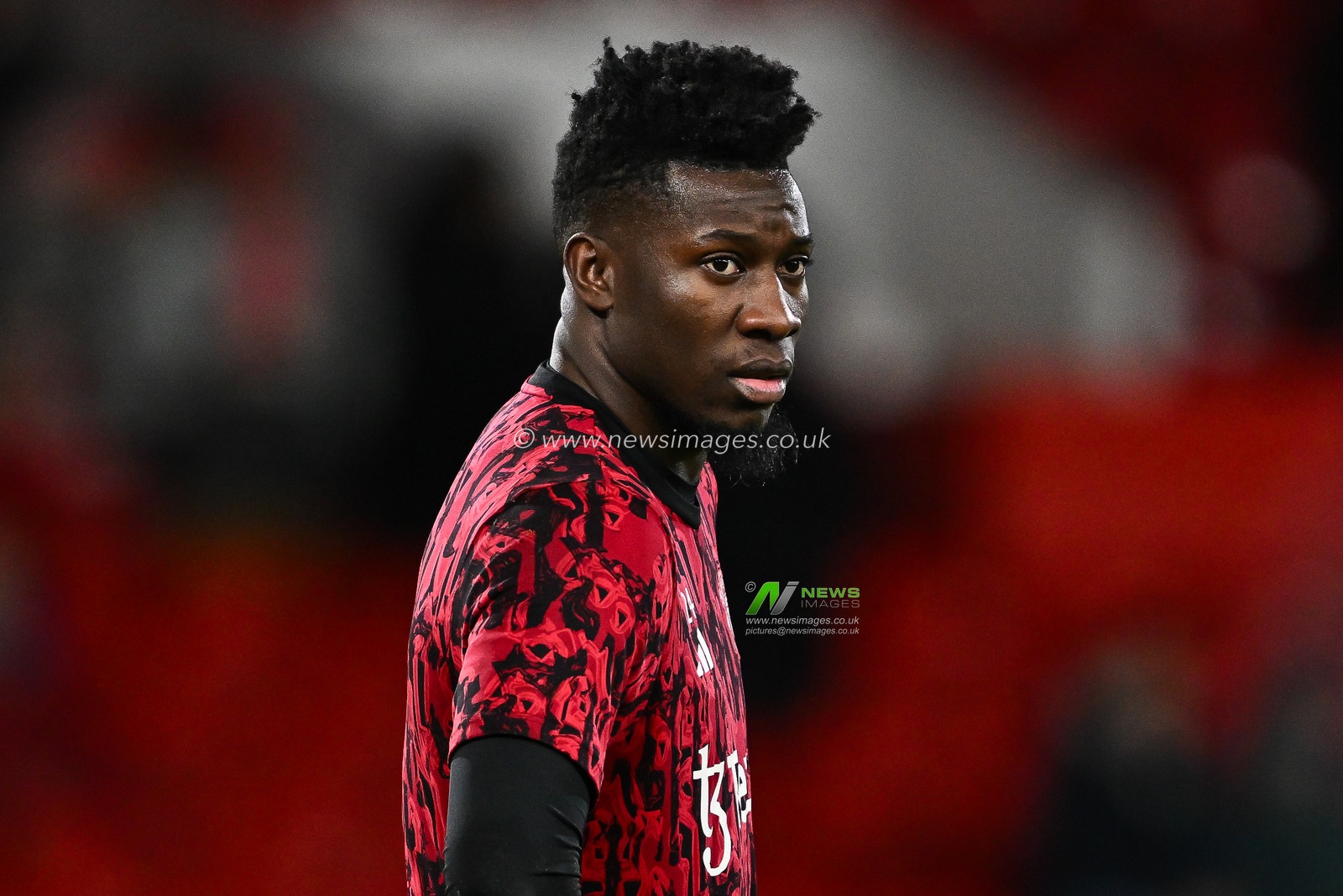 AndrÃ© Onana of Manchester United during the pre-game warmup ahead the Premier League match Nottingham Forest vs Manchester United at City Ground, Nottingham, United Kingdom, 30th December 2023

(Photo by Craig Thomas/News Images)