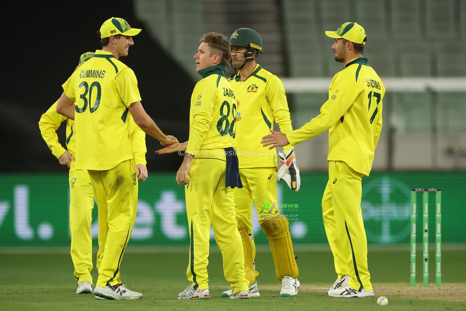 Adam Zampa of Australia celebrates  during the Dettol ODI Series match Australia vs England at Melbourne Cricket Ground, Melbourne, Australia, 22nd November 2022

(Photo by Patrick Hoelscher/News Images)