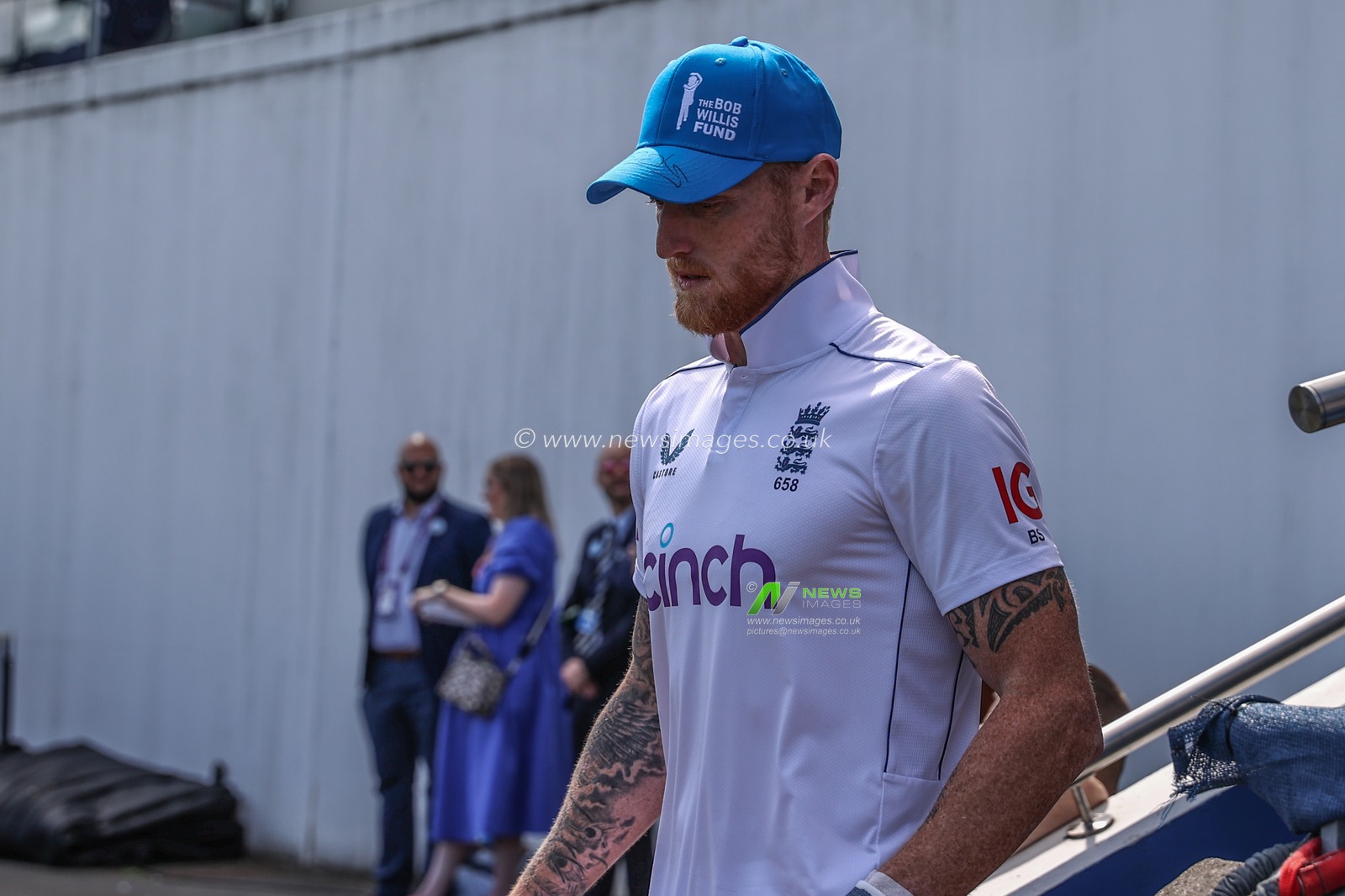 Ben Stokes of England with a Bob Willis Fund hat on during Day Two of the Rothesay Test match England vs West Indies at Edgbaston, Birmingham, United Kingdom, 27th July 2024

(Photo by Mark Cosgrove/News Images)
