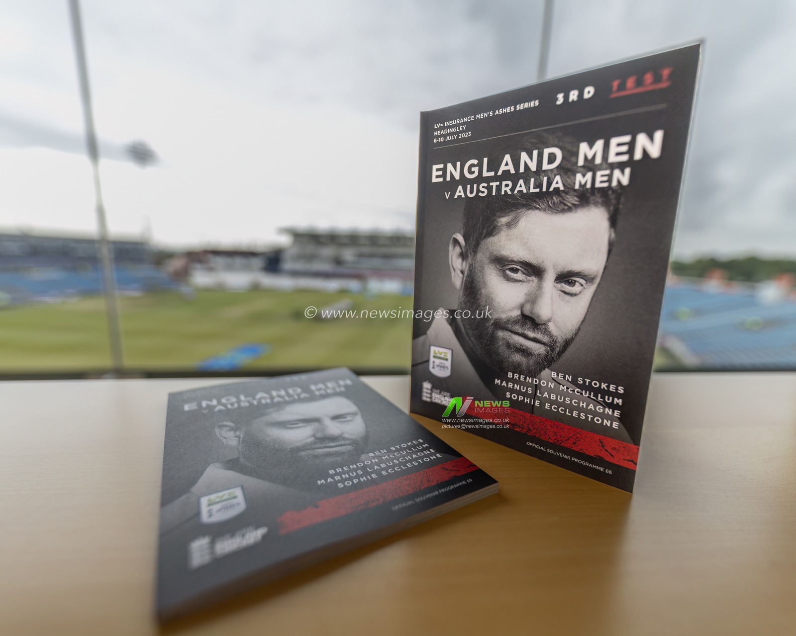 Jonny Bairstow of England on the front cover of todays match day program during the LV= Insurance Ashes Third Test Series Day 1 England v Australia at Headingley Stadium, Leeds, United Kingdom, 6th July 2023

(Photo by Mark Cosgrove/News Images)