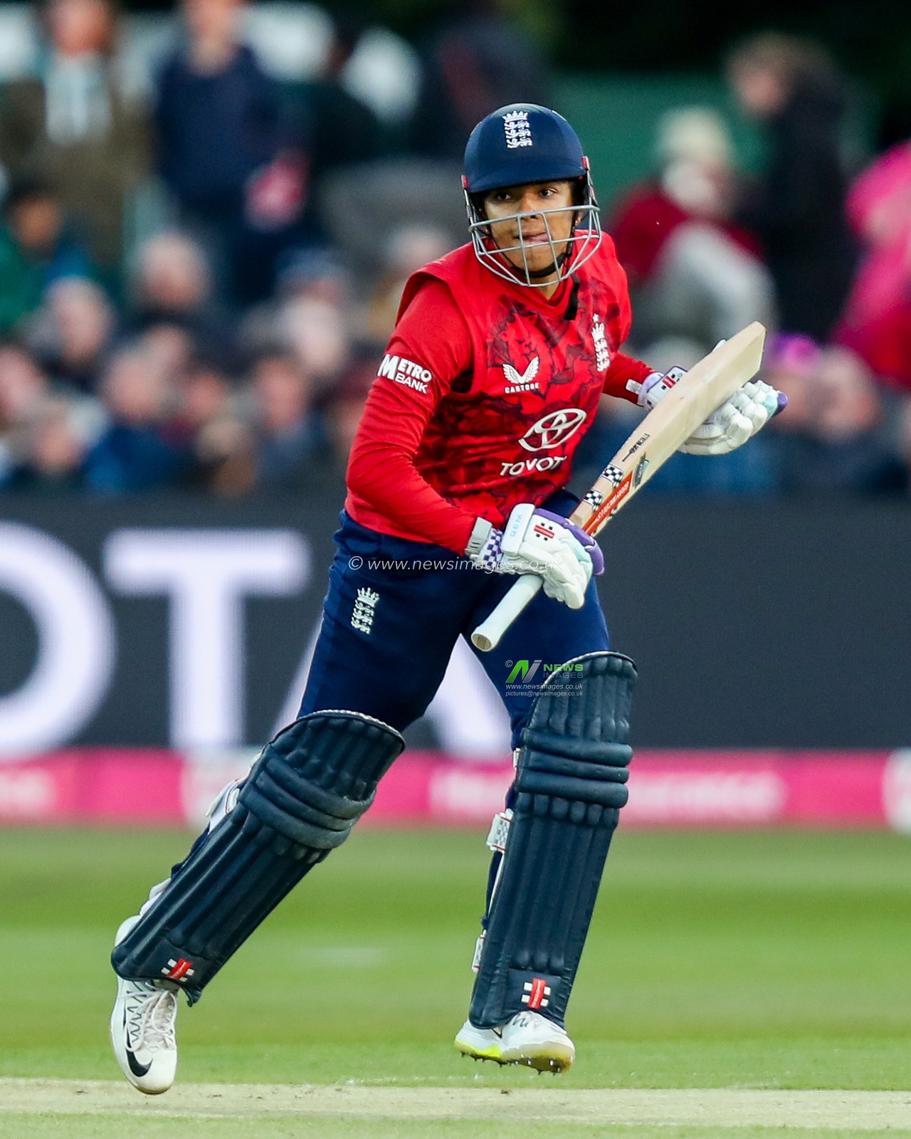 Sophia Dunkley of England Women hits the ball for four runs during the 1st Vitality IT20 Series England Women v West Indies Women at The Spitfire Ground, Canterbury, United Kingdom, 21st May 2025

(Photo by Izzy Poles/News Images)
