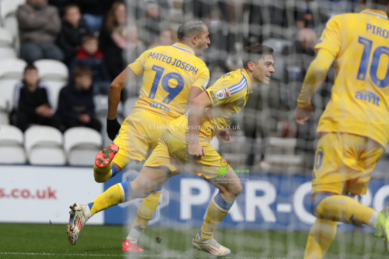 Mateo Joseph of Leeds United celebrates equalising goal during the Sky Bet Championship match Preston North End vs Leeds United at Deepdale, Preston, United Kingdom, 14th December 2024

(Photo by Jorge Horsted/News Images)