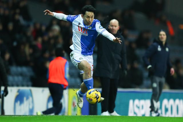 Ryoya Morishita of Blackburn Rovers with ball at his feet during the Sky Bet Championship match Blackburn Rovers vs Sheffield Wednesday at Ewood Park, Blackburn, United Kingdom, 3rd February 2026

(Photo by Jorge Horsted/News Images)