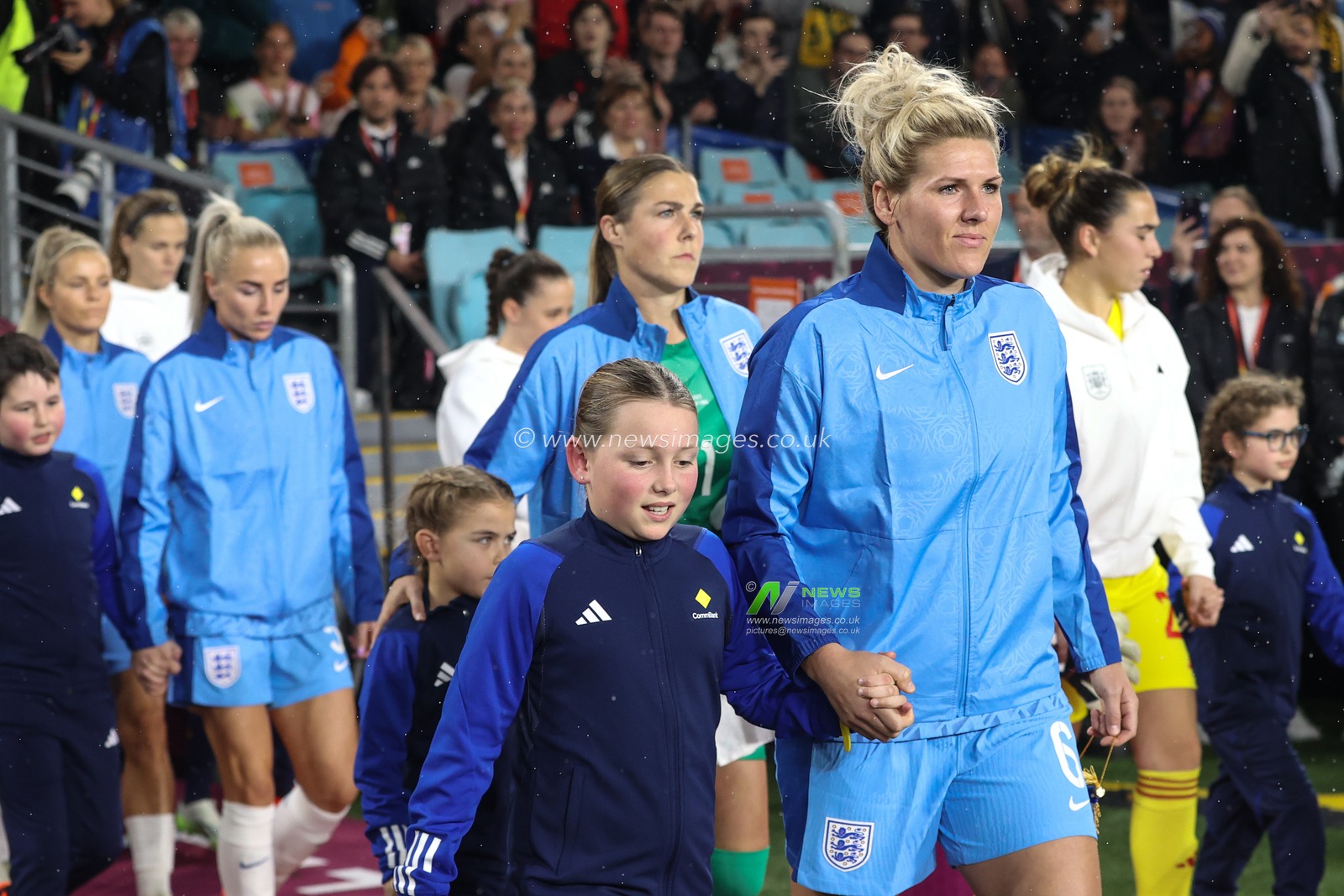 The England team walking out during the FIFA Women's World Cup 2023 Final match Spain Women vs England Women at Stadium Australia, Sydney, Australia, 20th August 2023

(Photo by Patrick Hoelscher/News Images)
