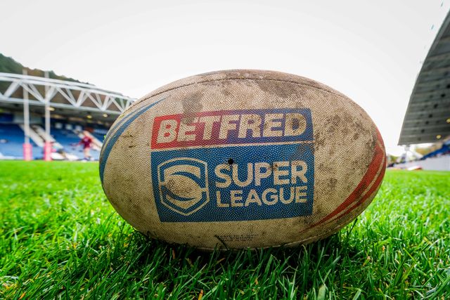 Betfred super league rugby ball during the Betfred Super League round 7 match Huddersfield Giants vs York Knights at Accu Stadium, Huddersfield, United Kingdom on 04 April 2026

(Photo by Maynard Manyowa/News Images)