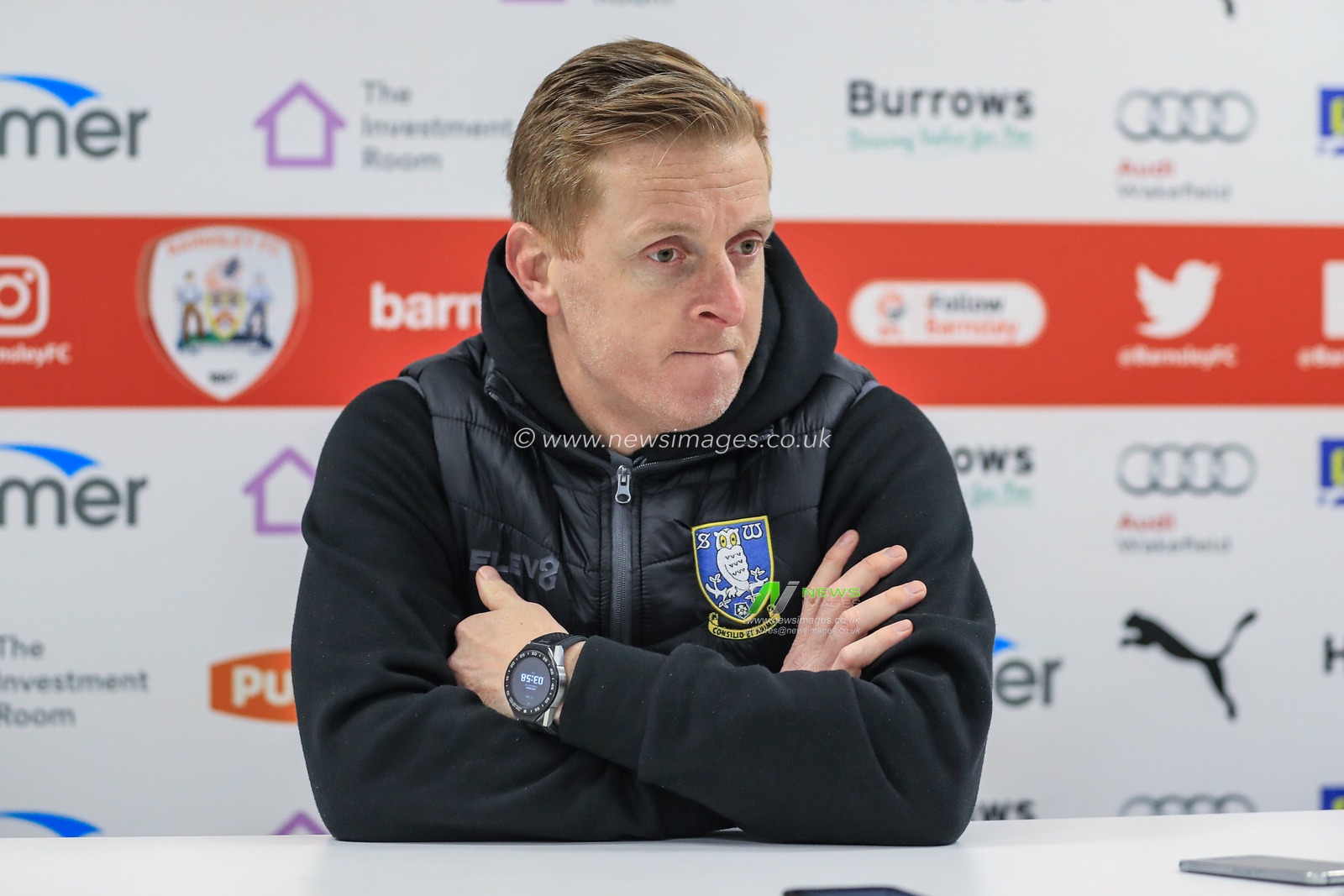 8th February 2020, Oakwell, Barnsley, England; Sky Bet Championship, Barnsley v Sheffield Wednesday : Garry Monk manager of Sheffield Wednesday speaks to the press as Barnsley hold Sheffield Wednesday to a 1-1 draw