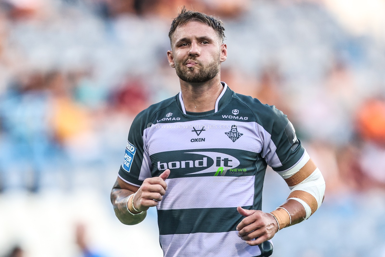 Tristan Powell of Huddersfield Giants during the Betfred Super League round 18 match Huddersfield Giants vs Bradford Bulls at Accu Stadium, Huddersfield, United Kingdom on 10 July 2026

(Photo by Alfie Cosgrove/News Images)
