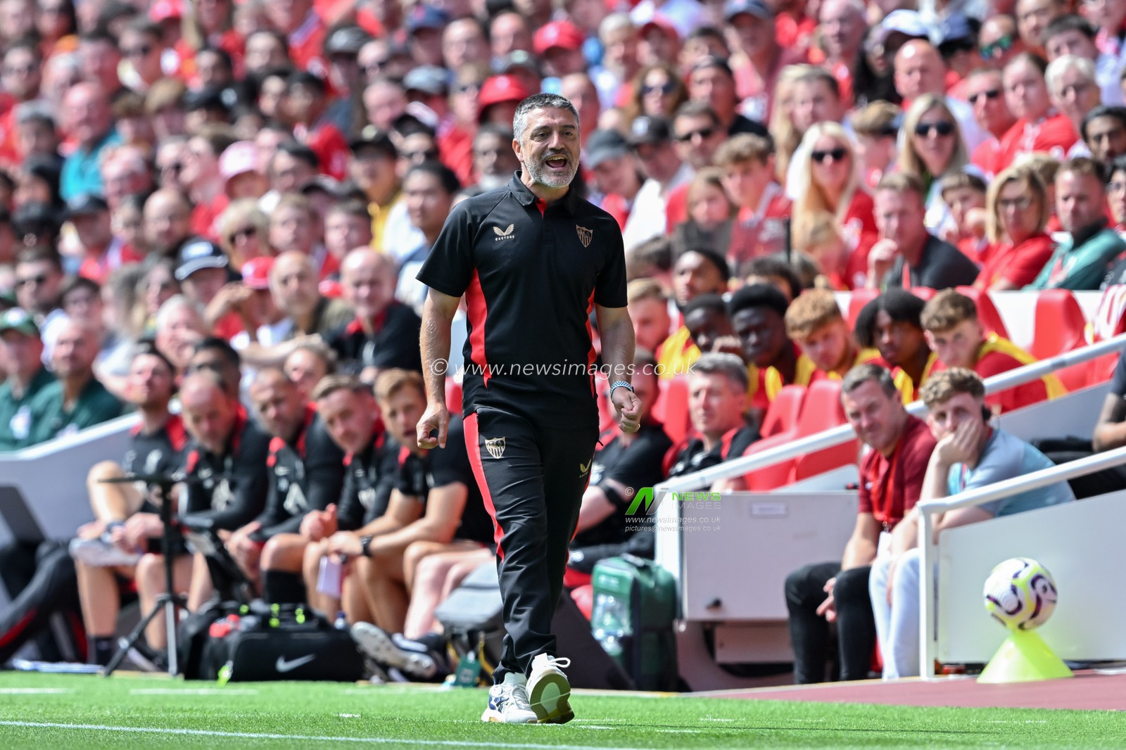 GarcÃ­a Pimienta Head coach of Sevilla during the Pre-season friendly match Liverpool vs Sevilla at Anfield, Liverpool, United Kingdom, 11th August 2024

(Photo by Cody Froggatt/News Images)