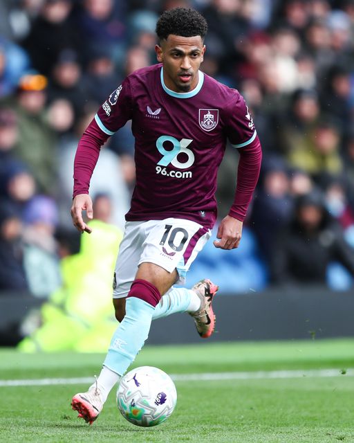 Marcus Edwards of Burnley with ball at his feet during the Premier League match Burnley vs Brighton & Hove Albion at Turf Moor, Burnley, United Kingdom on 11 April 2026

(Photo by Jorge Horsted/News Images)