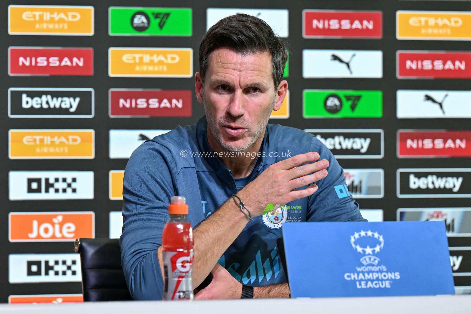 Gareth Taylor manager of Manchester City Women during Manchester City women's Champions League Press Conference at Joie Stadium, Manchester, United Kingdom, 8th October 2024

(Photo by Cody Froggatt/News Images)