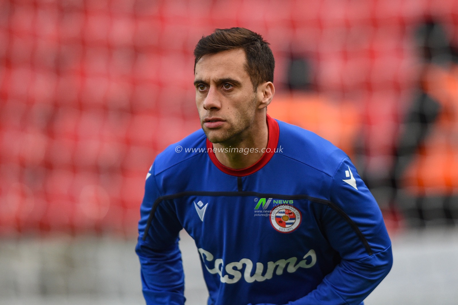 14th December 2019, Bet365 Stadium, Stoke-on-Trent, England; Sky Bet Championship, Stoke City v Reading : Sam Baldock (9) of Reading during the pre match warm up.

Credit: Richard Long/News Images