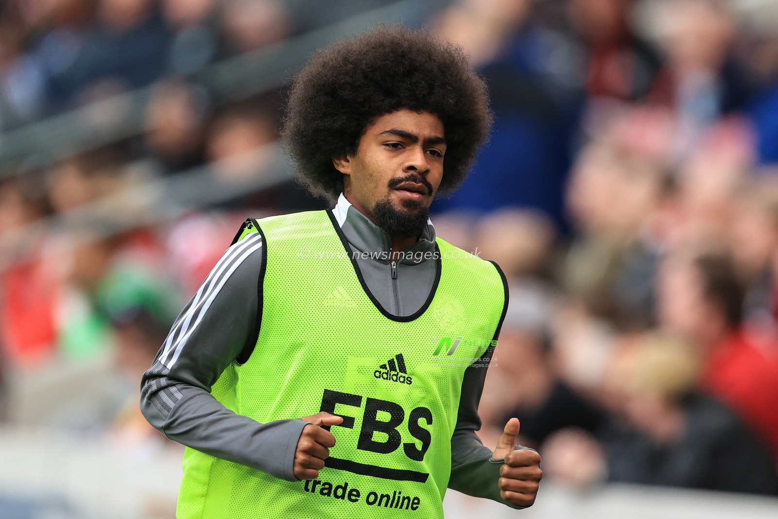 Hamza Choudhury #20 of Leicester City warming up