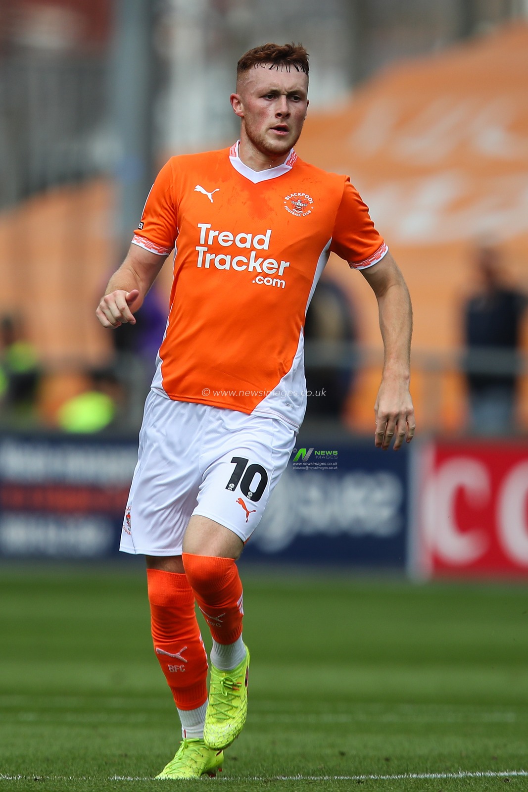 Sonny Carey of Blackpool during the Sky Bet League 1 match Blackpool vs Stockport County at Bloomfield Road, Blackpool, United Kingdom, 17th August 2024

(Photo by Gareth Evans/News Images)