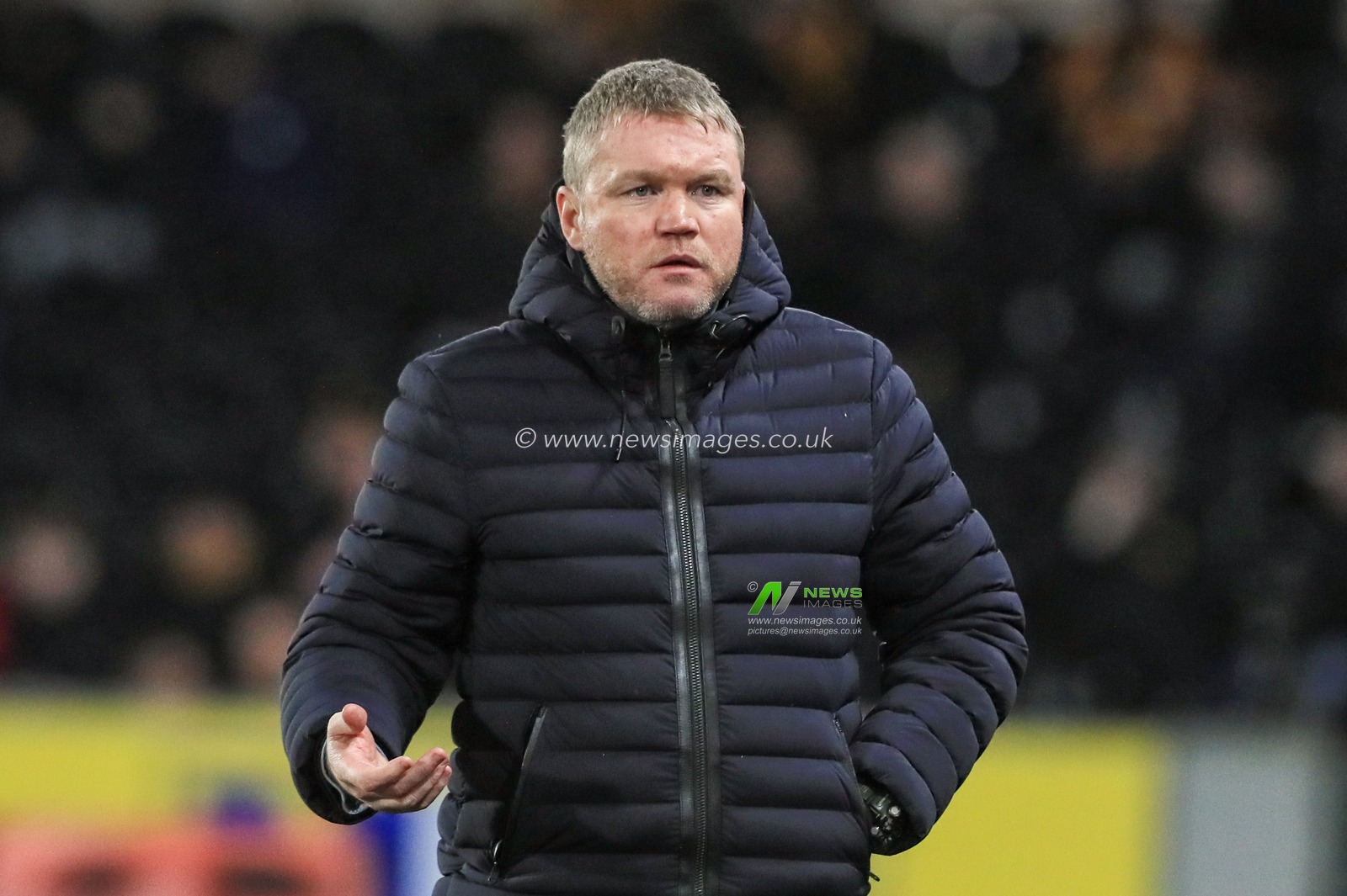 28th January 2020, KC Stadium, Kingston upon Hull, England; Sky Bet Championship, Hull City v Huddersfield Town : Grant McCann manager of Hull City reacts during the game
