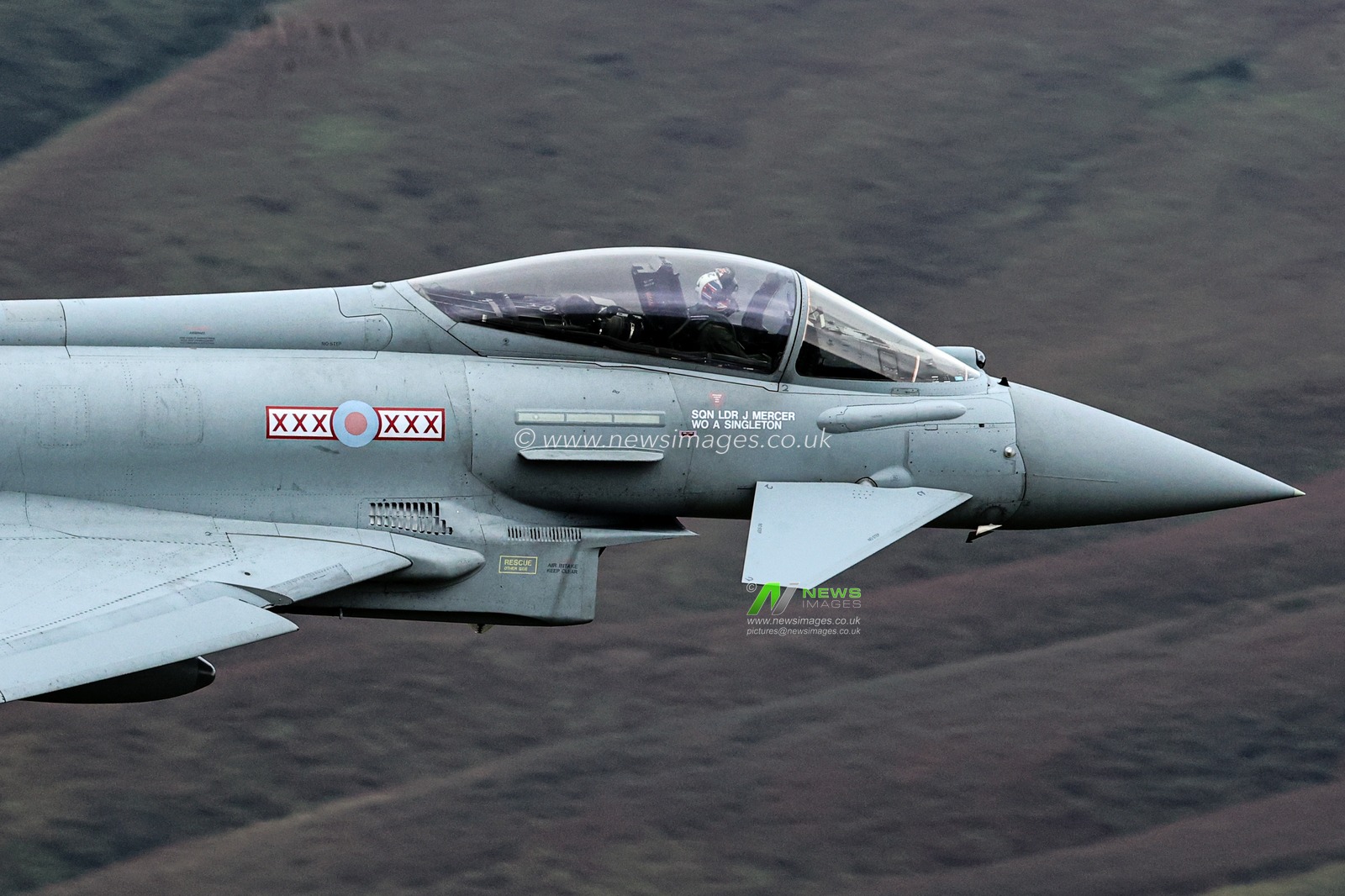 A Eurofighter Typhoon 29 squadron flies through Mach Loop, Dolgellau, United Kingdom, 2nd October 2025

(Photo by Alfie Cosgrove/News Images)