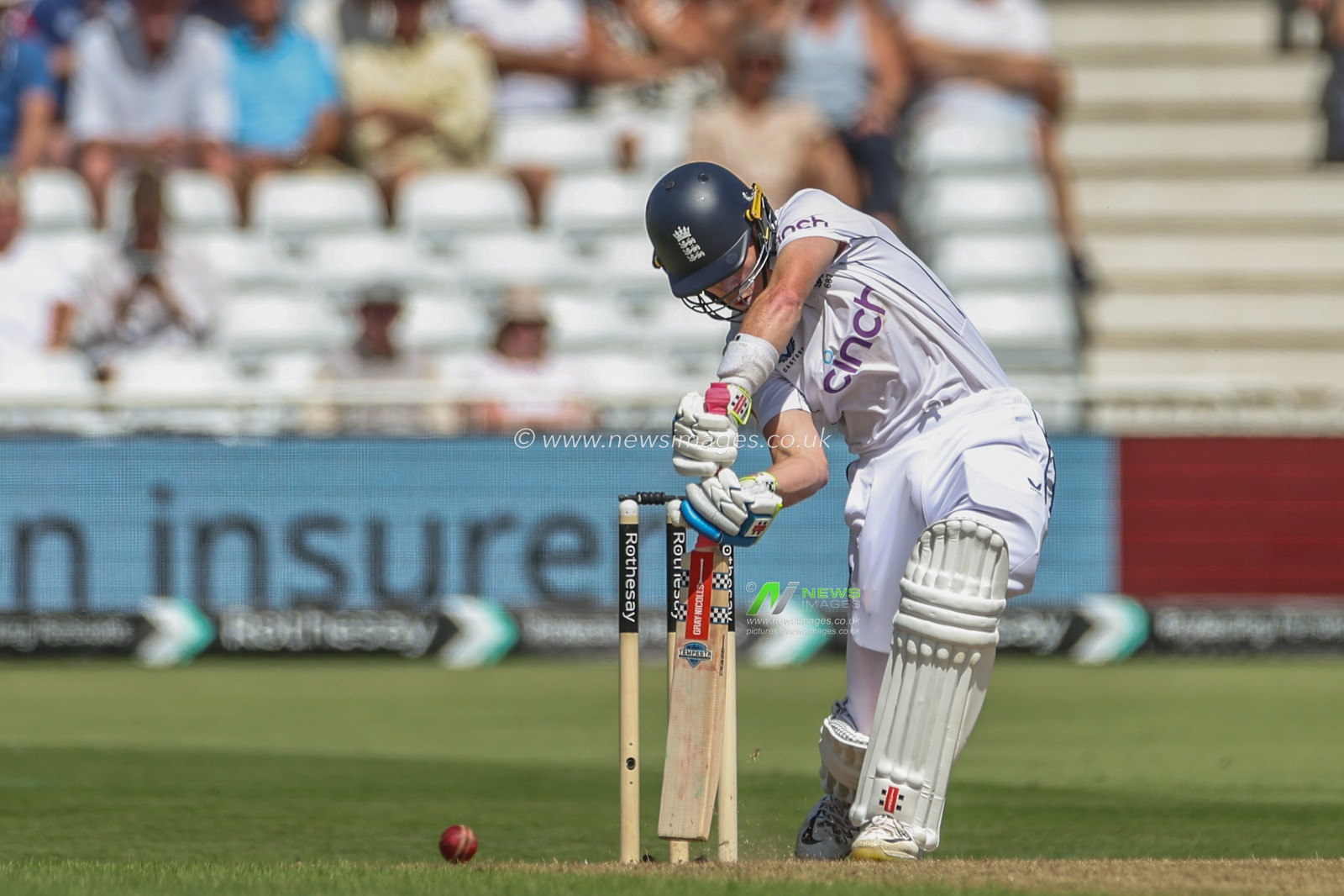 Ollie Pope of England drives the ball up field during the 2nd Rothesay Test Match match England vs West Indies at Trent Bridge, Nottingham, United Kingdom, 18th July 2024

(Photo by Mark Cosgrove/News Images)