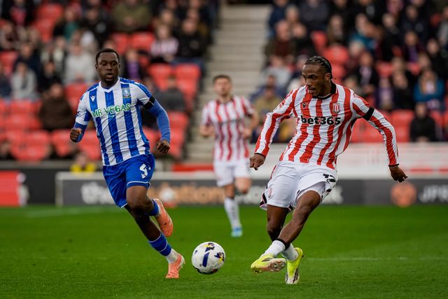Eric Bocat of Stoke City passes the ball  during the Sky Bet Championship match Stoke City vs Sheffield Wednesday at Bet365 Stadium, Stoke On Trent, United Kingdom on 03 April 2026

(Photo by Maynard Manyowa/News Images)