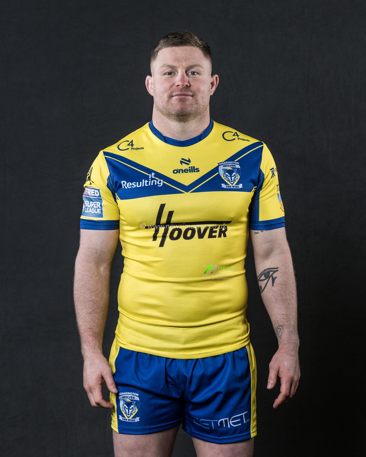 Luke Yates in the Home kit during the Warrington Wolves Team media day at Warrington wolves training centre, Warrington, United Kingdom, 16th January 2025

(Photo by Craig Thomas/News Images)