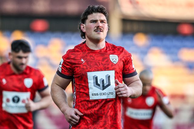 Robbie Mulhern of Leigh Leopards in the pre-game warm up during the Betfred Super League round 8 match York Knights vs Leigh Leopards at LNER Community Stadium, York, United Kingdom on 17 April 2026

(Photo by Alfie Cosgrove/News Images)