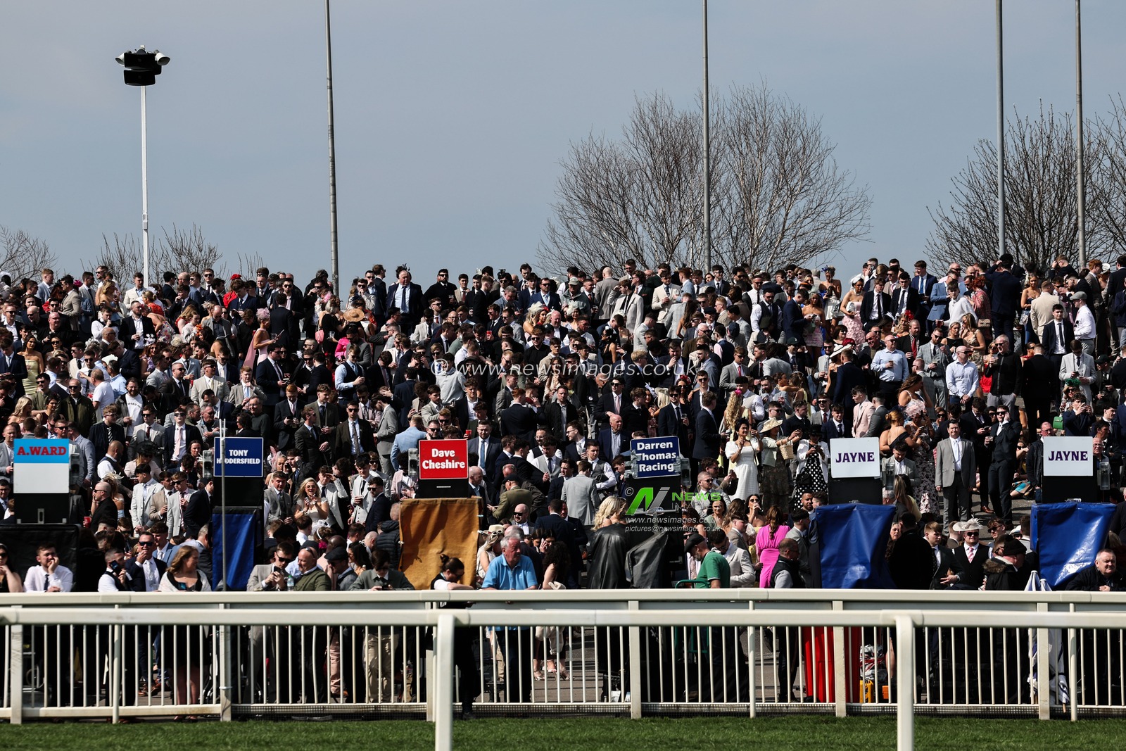 Racegoers fill the stands during the Randox Grand National 2025 Day 2 Ladies Day at Aintree Racecourse, Liverpool, United Kingdom, 4th April 2025

(Photo by Mark Cosgrove/News Images)