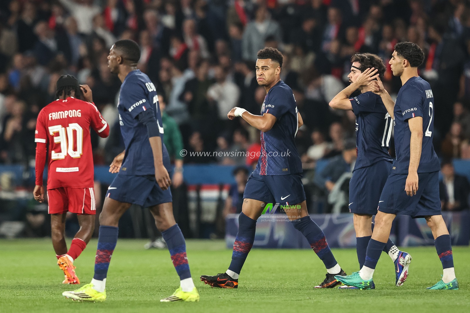 Desire Doue of Paris Saint-Germain celebrates his goal to make it 1-0 during the UEFA Champions League Quarter Finals match Paris Saint-Germain vs Liverpool at Parc des Princes, Paris, France on 08 April 2026

(Photo by Alfie Cosgrove/News Images)