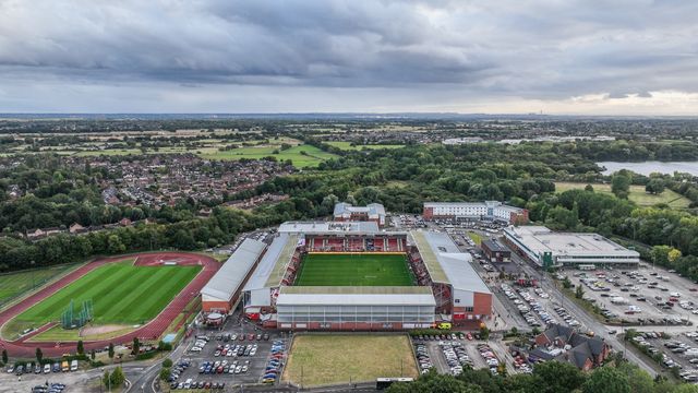An aerial view of Leigh Sports Village ahead of the Betfred Super League round 25 match Leigh Leopards vs Castleford Tigers at Leigh Sports Village, Leigh, United Kingdom, 28th August 2025

(Photo by Alfie Cosgrove/News Images)