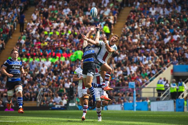 Handré Pollard of Leicester Tigers during the Gallagher Premiership Play-off Final 2025 Bath Rugby v Leicester Tigers at Allianz Stadium, Twickenham, United Kingdom, 14th June 2025

(Photo by Craig Evans/News Images)