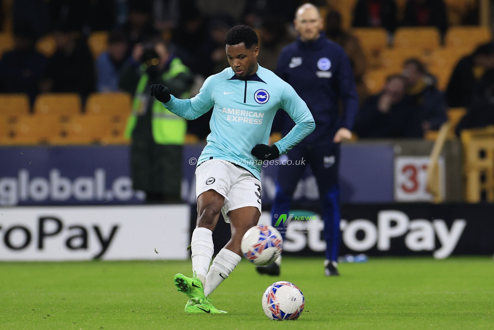 Ansu Fati of Brighton & Hove Albion during the warm-up ahead of the Emirates FA Cup 5th Round match Wolverhampton Wanderers vs Brighton and Hove Albion at Molineux, Wolverhampton, United Kingdom, 28th February 2024

(Photo by Conor Molloy/News Images)