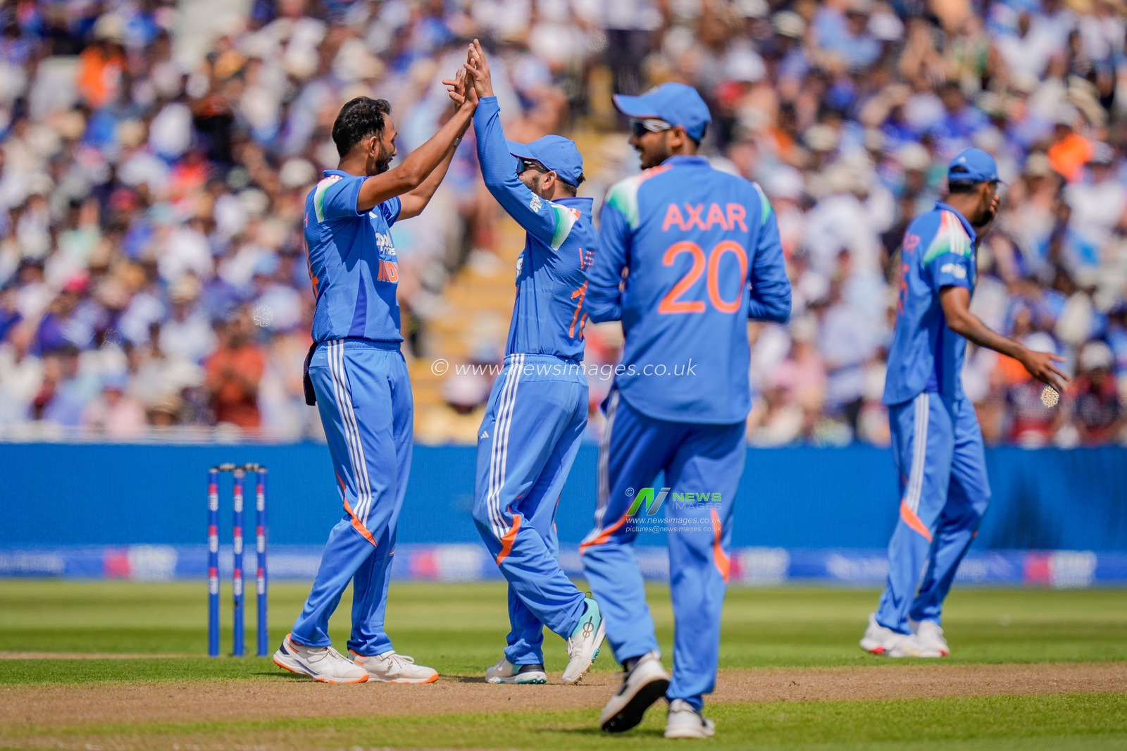 Prasidh Krishna of India celebrates the wicket of Jos Buttler of England during the 1st Metro Bank ODI match England vs India at Edgbaston, Birmingham, United Kingdom on 14 July 2026

(Photo by Maynard Manyowa/News Images)