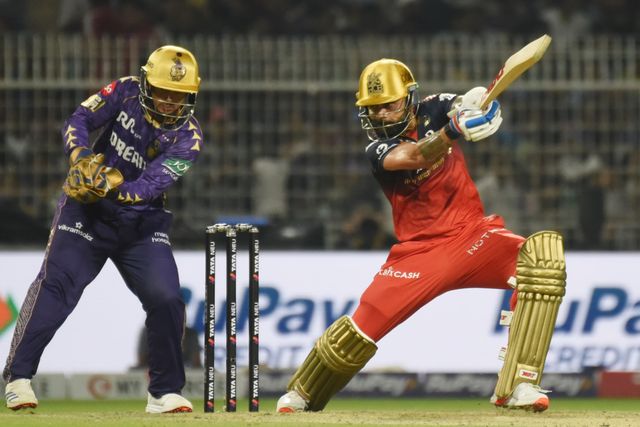 Royal Challengers Bengaluru's Virat Kohli bats during the Indian Premier League cricket match between Kolkata Knight Riders and Royal Challengers Bengaluru at Eden Gardens in Kolkata, India, Saturday, March 22, 2025.(Photo: Debajyoti Chakraborty/News Images)