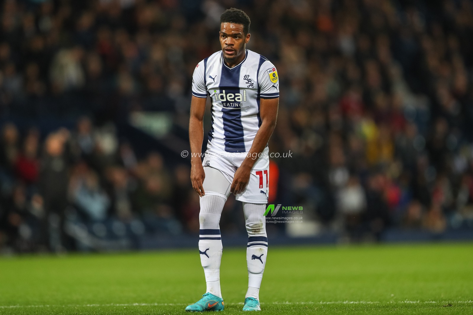 Grady Diangana #11 of West Bromwich Albion during the Sky Bet Championship match West Bromwich Albion vs Bristol City at The Hawthorns, West Bromwich, United Kingdom, 18th October 2022

(Photo by Gareth Evans/News Images)