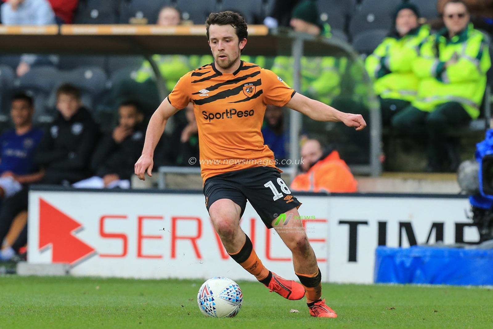 1st February 2020, KC Stadium, Kingston upon Hull, England; Sky Bet Championship, Hull City v Brentford : match image , George Honeyman