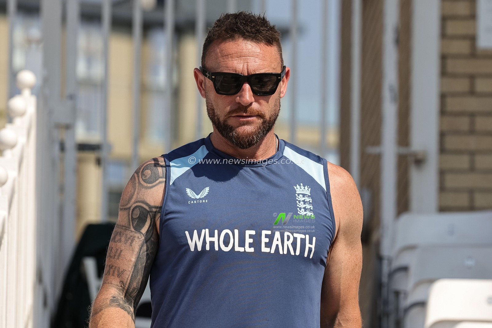 Brendon McCullum head coach of England in the pre-game warm up session during the 3rd Rothesay Test Match Day 2 match England vs New Zealand at Trent Bridge, Nottingham, United Kingdom on 26 June 2026

(Photo by Mark Cosgrove/News Images)