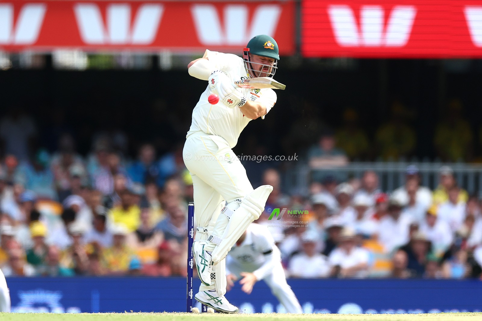  Travis Head of Australia bats during the NRMA Insurance Ashes Second Test Day 2 Australia vs England at The Gabba, Brisbane Cricket Ground, Brisbane, Australia, 5th December 2025

(Photo by Pat Hoelscher/News Images)

*** GER AUT SUI OUT ***