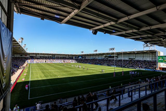 A general view of Halliwell Jones Stadium during the Betfred Super League round 12 match Warrington Wolves vs Bradford Bulls at The Halliwell Jones Stadium, Warrington, United Kingdom on 24 May 2026

(Photo by Alfie Cosgrove/News Images)