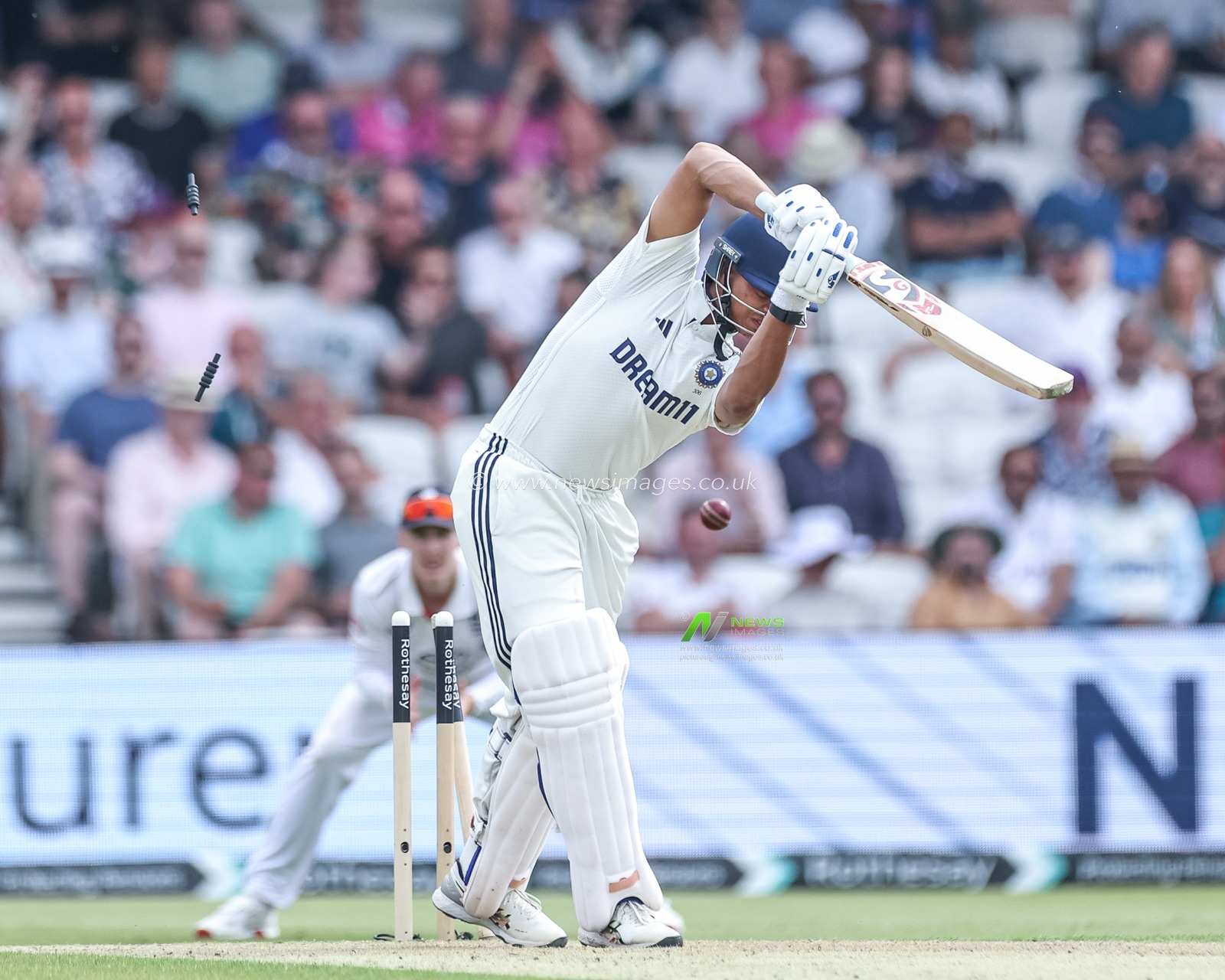 Yashasvi Jaiswal of India is bowled out by England captain Ben Stokes during the 1st Rothesay Test Match Day 1 England vs India at Headingley Cricket Ground, Leeds, United Kingdom, 20th June 2025

(Photo by Mark Cosgrove/News Images)