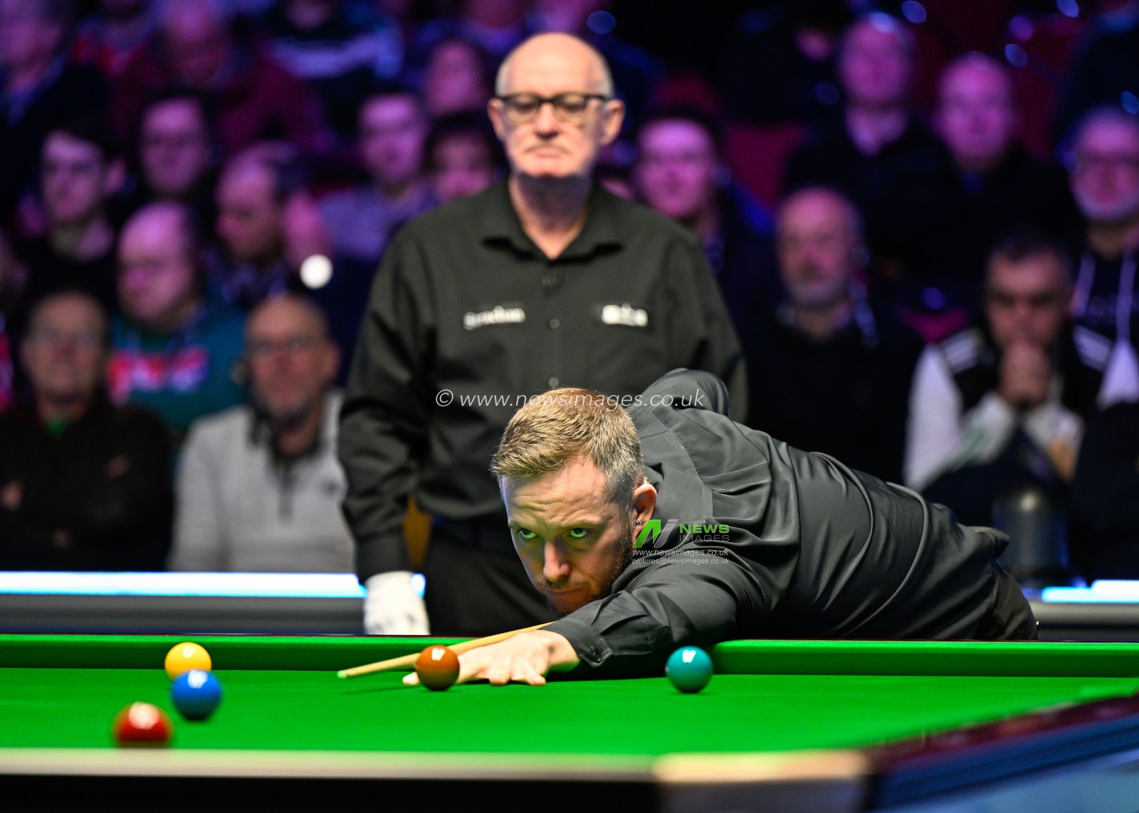 Jamie Jones plays a shot, during the 2024 BetVictor Welsh Open at Venue Cymru, Llandudno, United Kingdom, 12th February 2024

(Photo by Cody Froggatt/News Images)