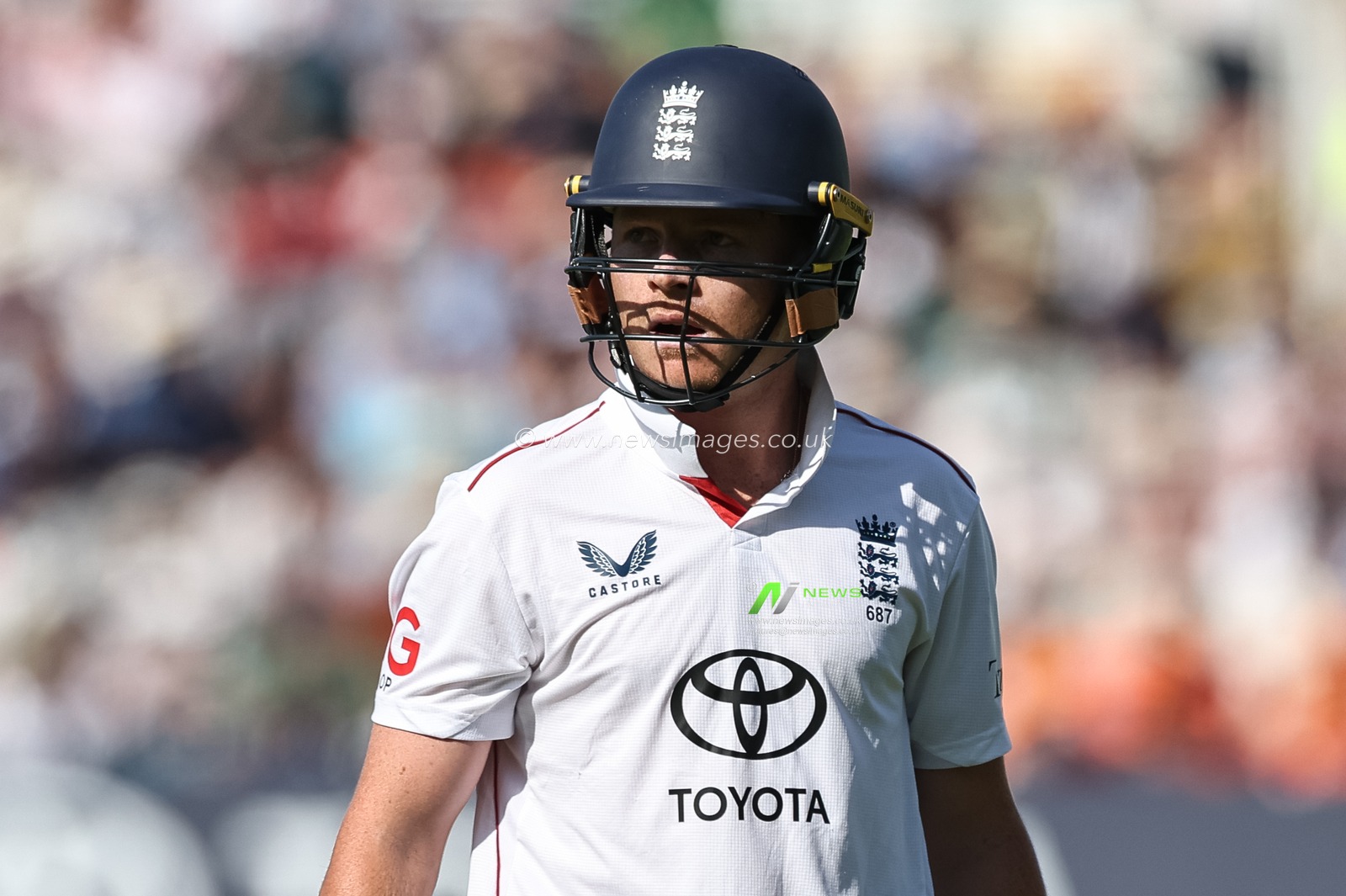 Ollie Pope of England leaves the field of play after been dismissed on 0 during the 2nd Rothesay Test Match day 2 England vs India at Edgbaston, Birmingham, United Kingdom, 3rd July 2025

(Photo by Mark Cosgrove/News Images)