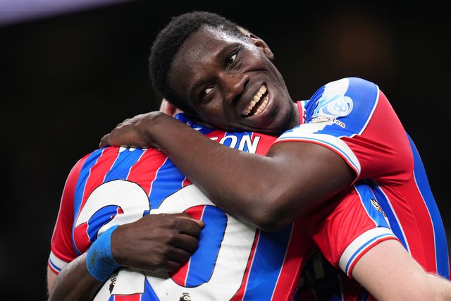 Ismaila Sarr of Crystal Palace and Adam Wharton of Crystal Palace celebrate third goal during the Premier League match Tottenham Hotspur vs Crystal Palace at Tottenham Hotspur Stadium, London, United Kingdom on 05 March 2026

(Photo by Harvey Murphy/News Images)