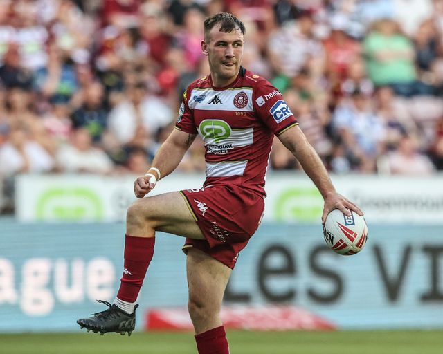 Harry Smith of Wigan Warriors during the Betfred Super League round 18 match Wigan Warriors vs Huddersfield Giants at The Brick Community Stadium, Wigan, United Kingdom, 11th July 2025

(Photo by Alfie Cosgrove/News Images)