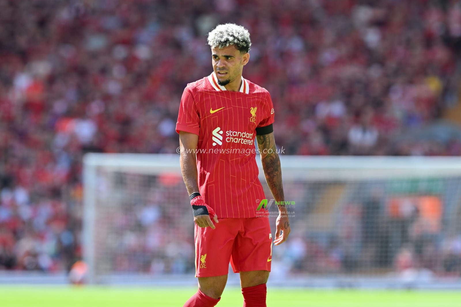 Luis DÃ­az of Liverpool during the Pre-season friendly match Liverpool vs Sevilla at Anfield, Liverpool, United Kingdom, 11th August 2024

(Photo by Cody Froggatt/News Images)