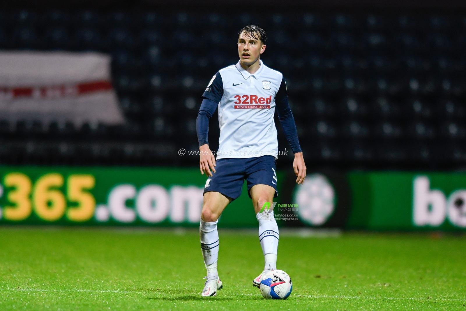 Josh Earl #3 of Preston North End with the ball