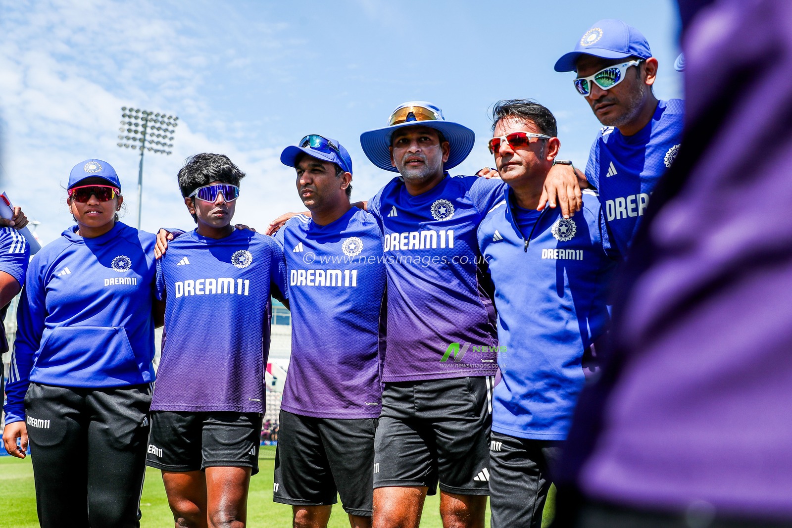 India enter a huddle prior to the 1st Metro Bank One Day International match England Women vs India Women at The Utilita Bowl, Southampton, United Kingdom, 16th July 2025

(Photo by Izzy Poles/News Images)