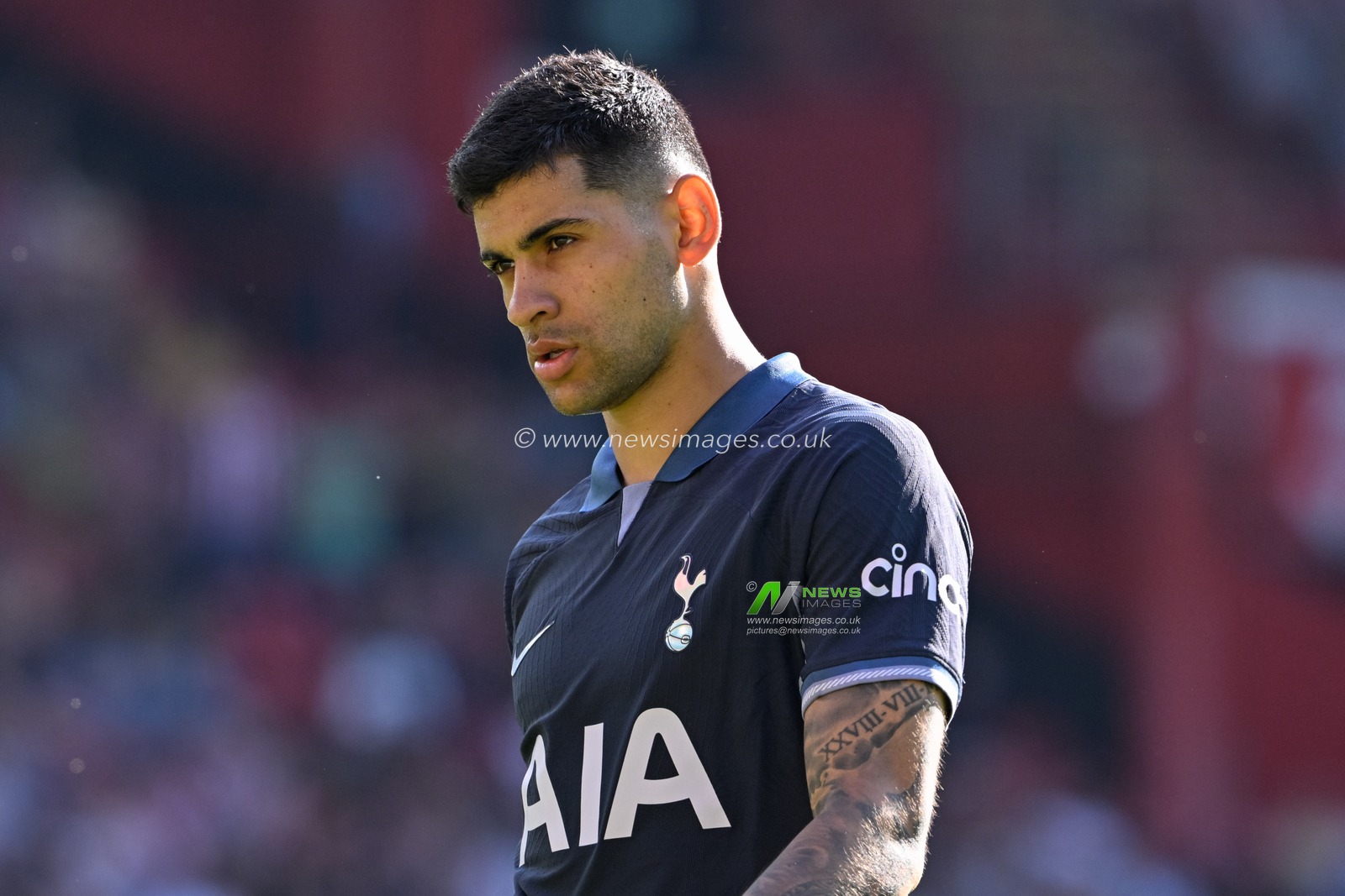Cristian Romero of Tottenham Hotspur, during the Premier League match Sheffield United vs Tottenham Hotspur at Bramall Lane, Sheffield, United Kingdom, 19th May 2024

(Photo by Cody Froggatt/News Images)