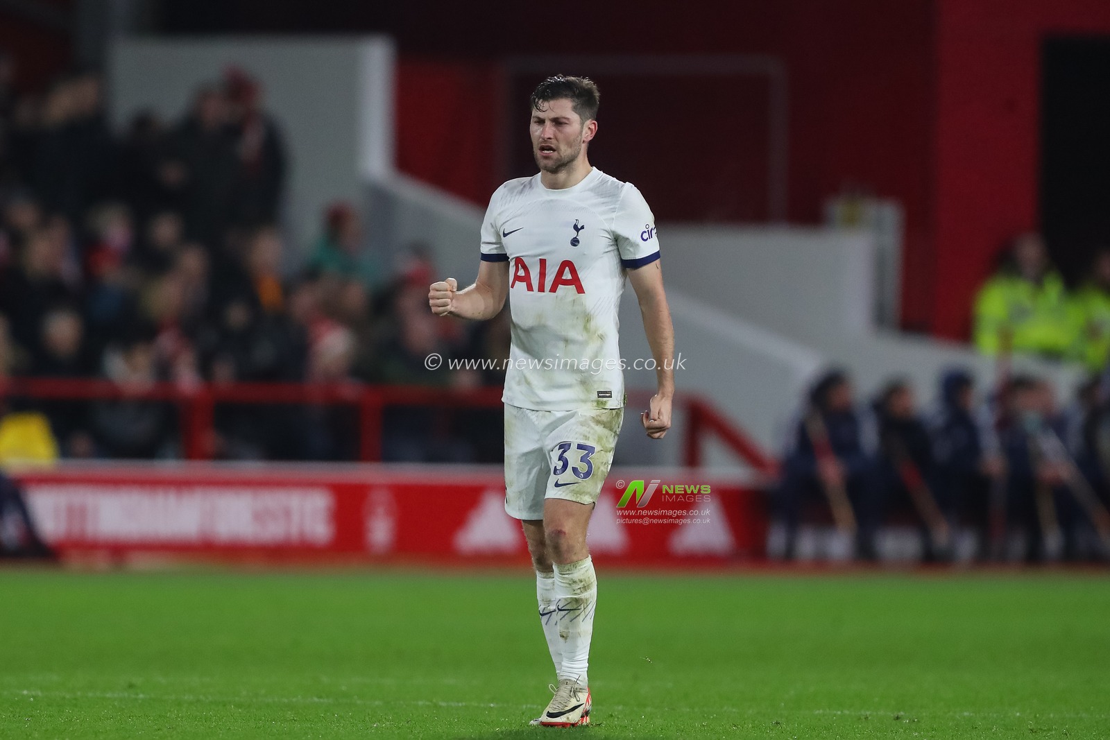 Ben Davies #33 of Tottenham Hotspur celebrates his sides goal during the Premier League match Nottingham Forest vs Tottenham Hotspur at City Ground, Nottingham, United Kingdom, 15th December 2023

(Photo by Gareth Evans/News Images)
