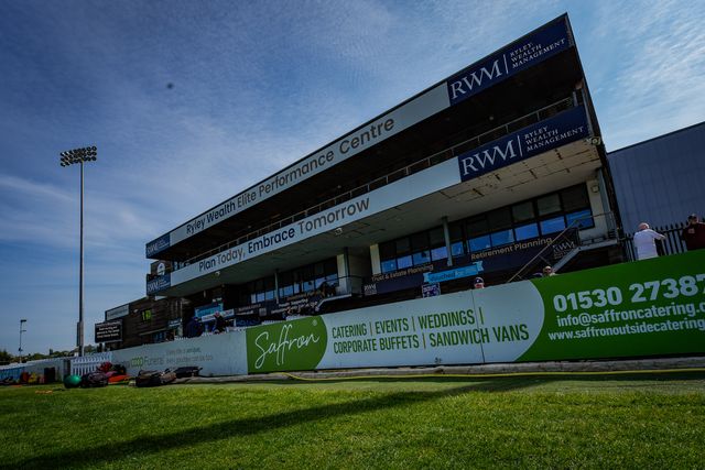 A general view of the pavilion during County Championship Division Two Derbyshire v Gloucestershire at The Central Co-Op County Ground, Derby, United Kingdom on 26 April 2026

(Photo by Maynard Manyowa/News Images)