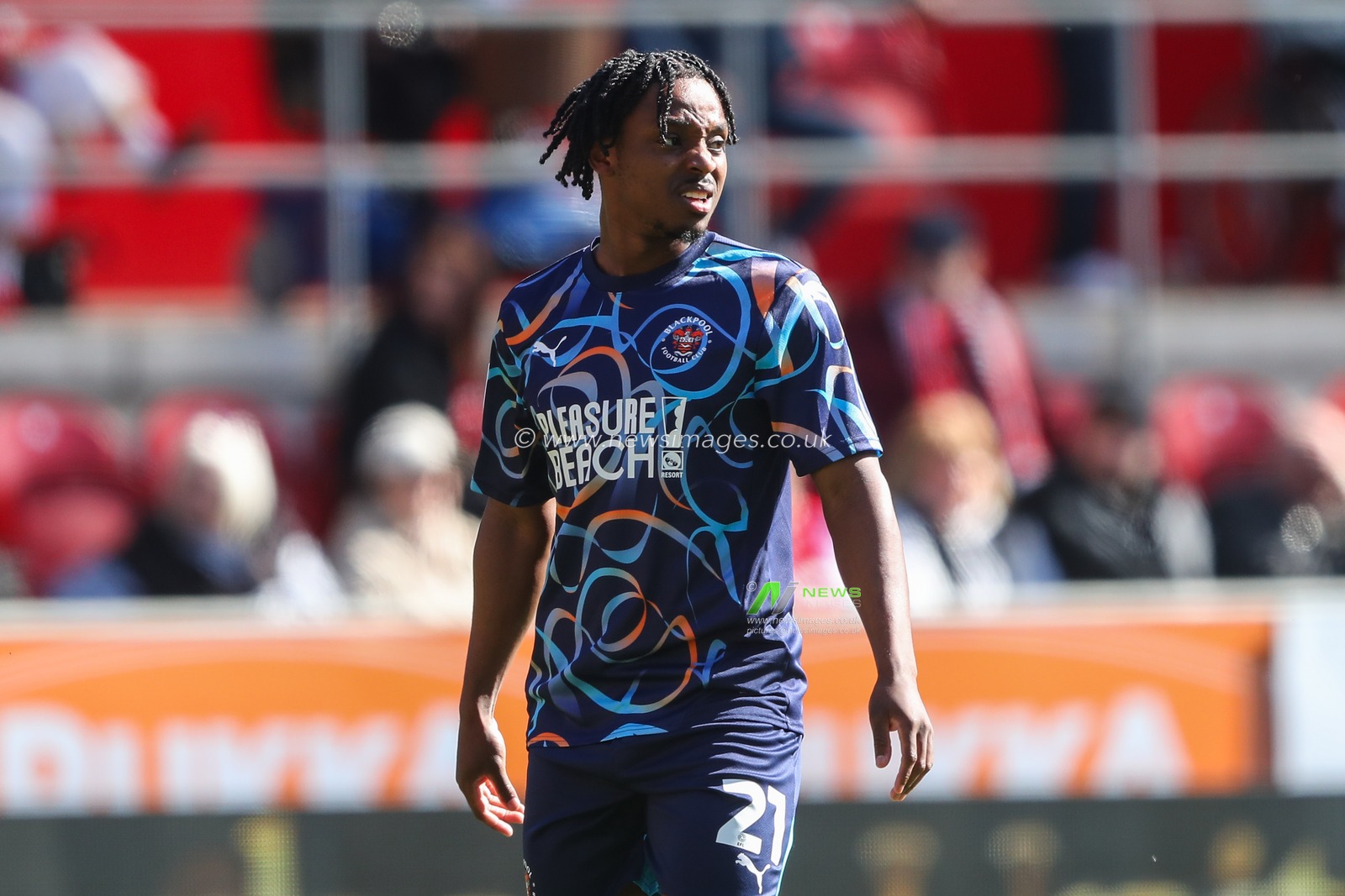 Niall Ennis of Blackpool during the Sky Bet League 1 match Rotherham United vs Blackpool at New York Stadium, Rotherham, United Kingdom, 5th April 2025

(Photo by Gareth Evans/News Images)