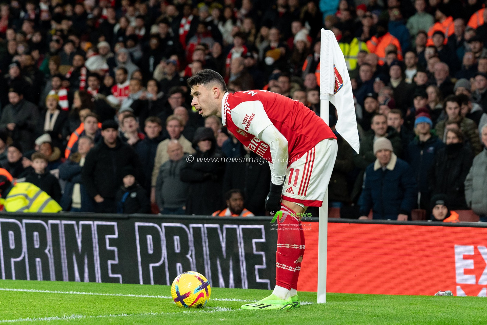Gabriel Martinelli #11 of Arsenal in action during the Premier League match Arsenal vs West Ham United at Emirates Stadium, London, United Kingdom, 26th December 2022

(Photo by Richard Washbrooke/News Images)